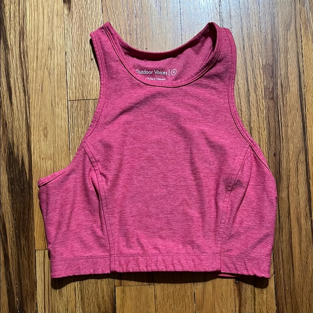Outdoor Voices Pink Sleeveless Crop Tank Top